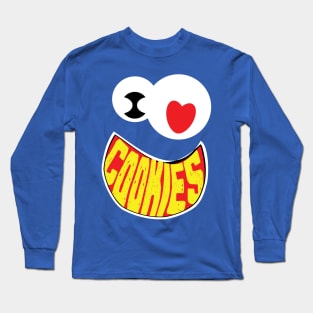 Minimalist I Love Cookies Creature Face Long Sleeve T-Shirt